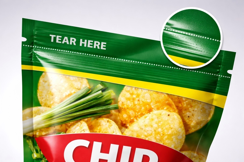 Food Packaging Easy Tear Line